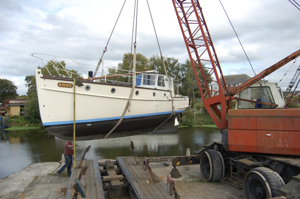 Lifting Anne on the River Weaver